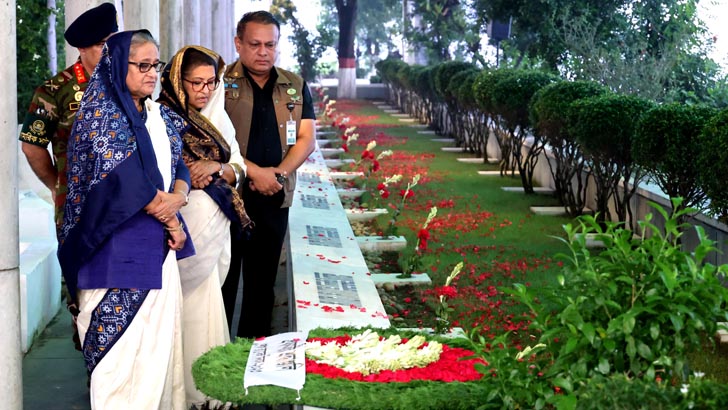 প্রধানমন্ত্রীর শ্রদ্ধা শেখ রাসেলের সমাধিতে 