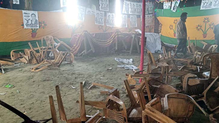স্বতন্ত্র প্রার্থীর ৬ প্রচার কেন্দ্রে হামলা-আগুন, ৫ সাংবাদিকসহ আহত ১৫
