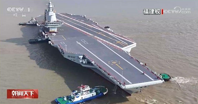 চীনেরসব পরীক্ষা সম্পন্ন তৃতীয় বিমানবাহী রণতরীর প্রথম সমুদ্রযাত্রার 