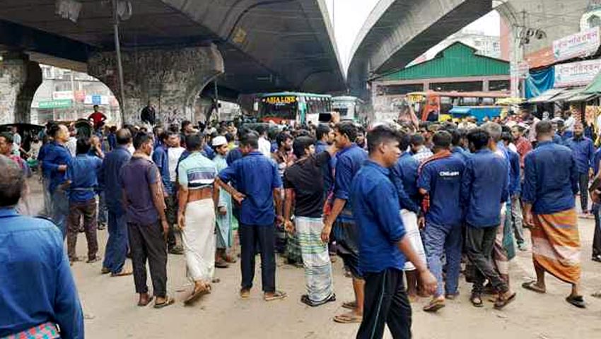 তীব্র যানজট ,সায়েদাবাদে সিএনজি চালকদের বিক্ষোভ