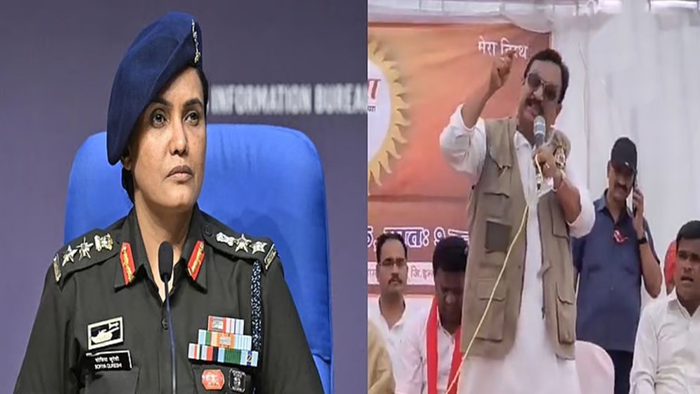 বিজেপি মন্ত্রী  বিতর্কের মুখে কর্নেল সোফিয়াকে ‘জঙ্গিদের বোন’ বলে