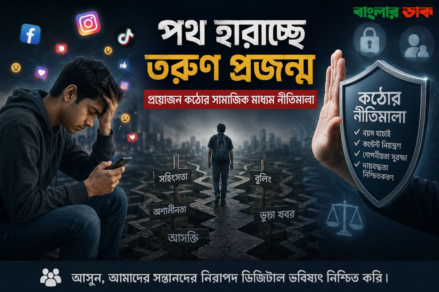 পথ হারাচ্ছে তরুণ প্রজন্ম: প্রয়োজন কঠোর সামাজিক মাধ্যম নীতিমালা