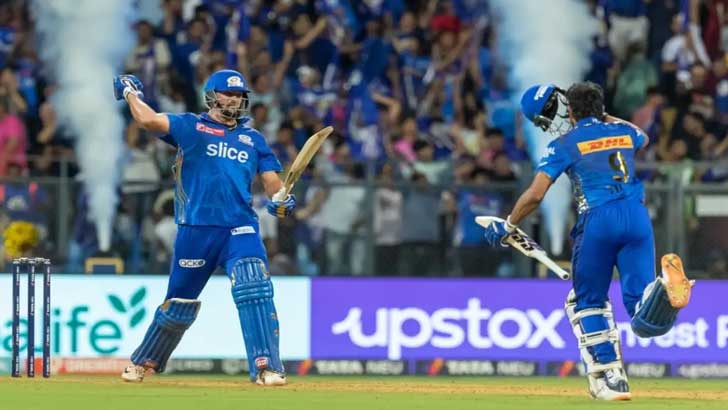 মুম্বাইকে জেতালেন ডেভিড শেষ ওভারে তিন ছক্কায় 